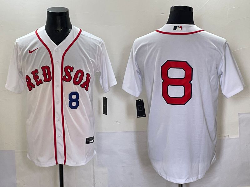 Men Boston Red Sox #8 No Name White Game 2025 Nike MLB Jersey style 003->boston red sox->MLB Jersey